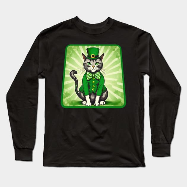 Saint patricks day cat Long Sleeve T-Shirt by Ilustradamus